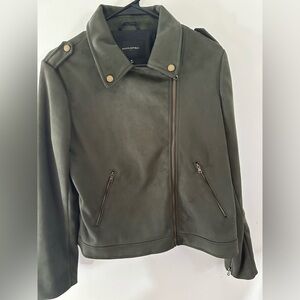 Banana Republic Army Green Suede Outerwear